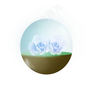 草地通用词玻璃球玫瑰