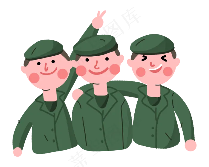 八一建军节军人合照(2963X2362(DPI:300))psd模版下载