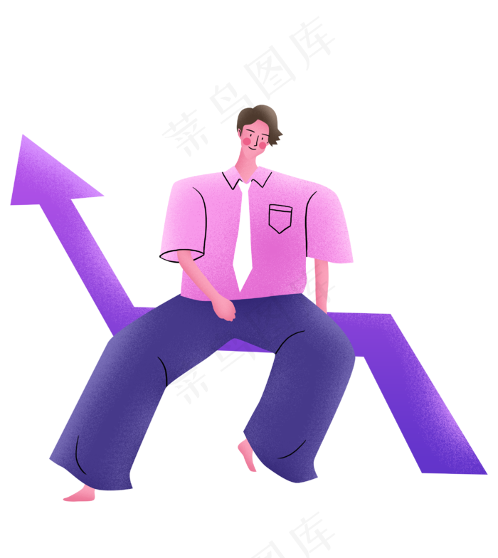 夸张扁平亮色商务职场卡通噪点人,免抠元素