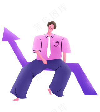 夸张扁平亮色商务职场卡通噪点人,免抠元素