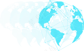 格网地球和地图,免抠元素