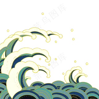 国潮海浪浪花纹理