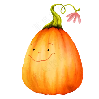 水彩南瓜小人