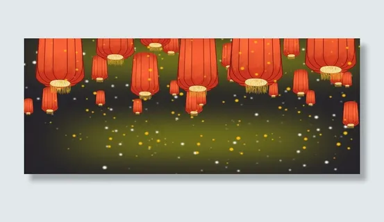 看花灯夜晚节日团圆喜庆