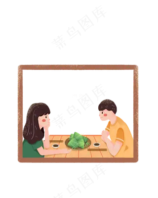 情侣端午节吃粽子