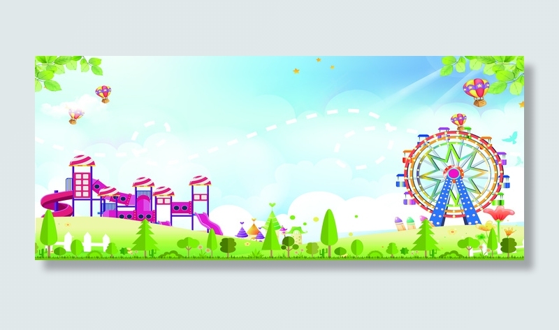 春季户外游乐园背景