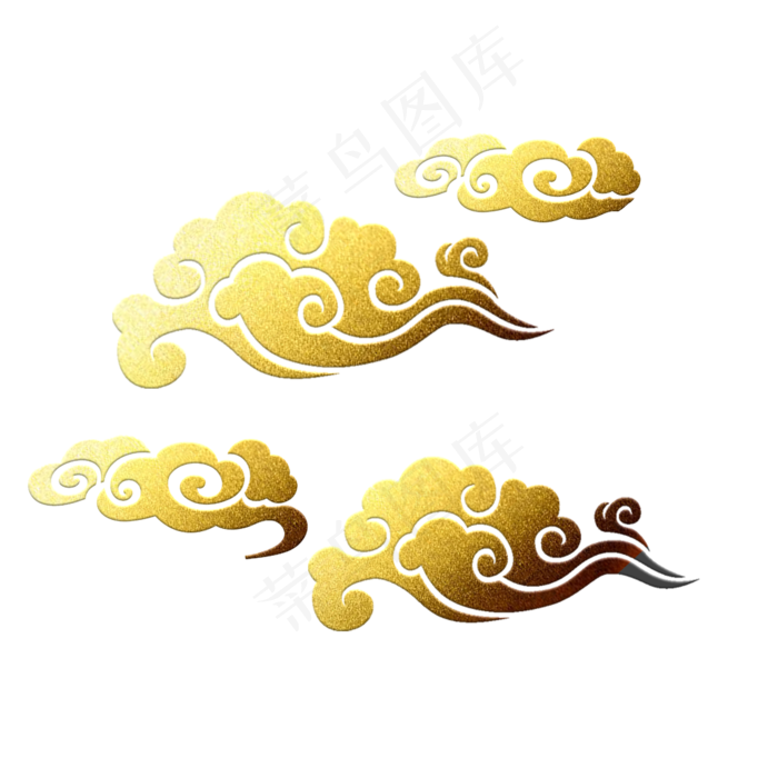 祥云金箔素材元素,免抠元素