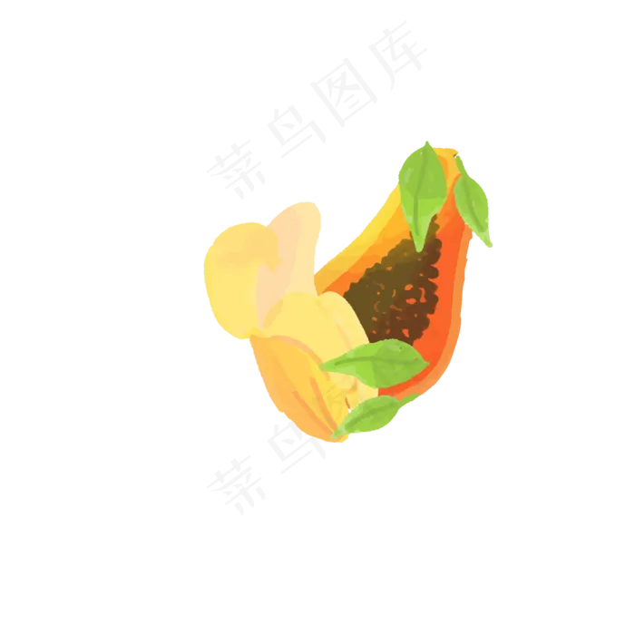 夏季水果卡通装饰元素(2500*2500px 300 dpi )ai矢量模版下载