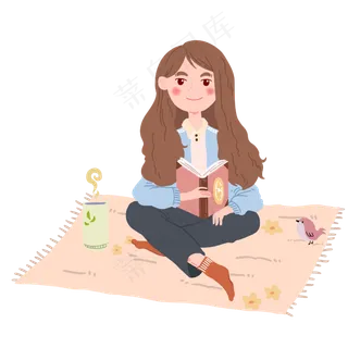 春分春游的小女孩,免抠元素