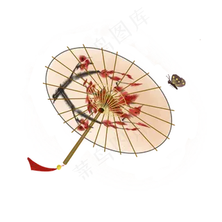 油纸伞梅花中国风古典PNG,免抠元素