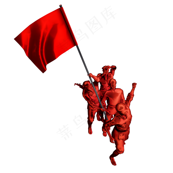 立体红军人物png图(2000X2000(DPI:300))psd模版下载