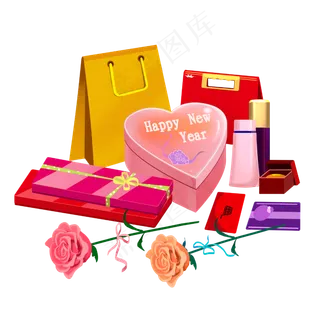 春节年货礼品盒,免抠元素