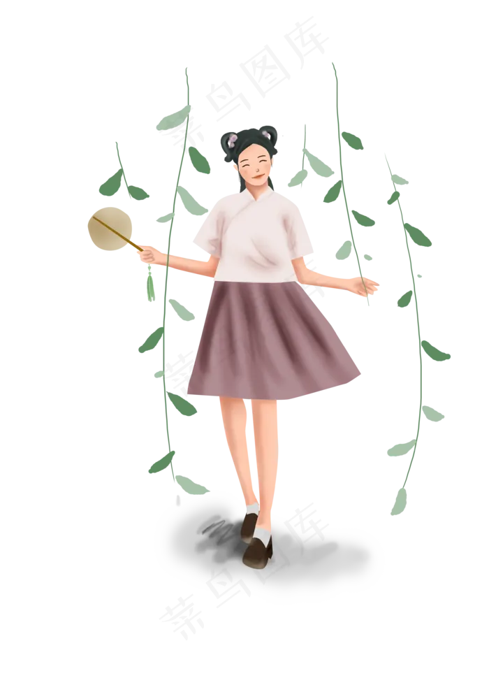 夏至古风汉服女孩(3508X4961(DPI:300))psd模版下载