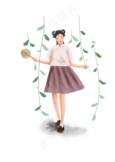 夏至古风汉服女孩