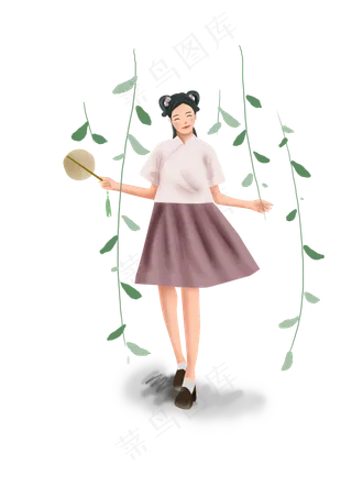 夏至古风汉服女孩