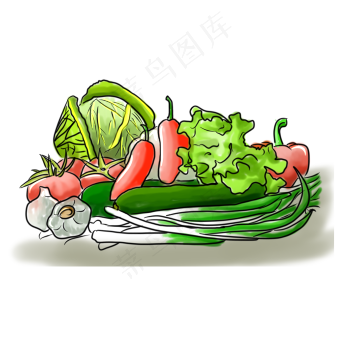 3d图标水果素描精美清新蔬菜