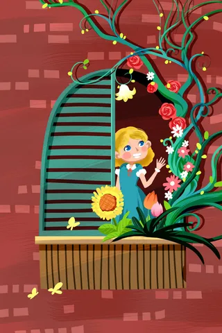 卡通手绘风春分配图