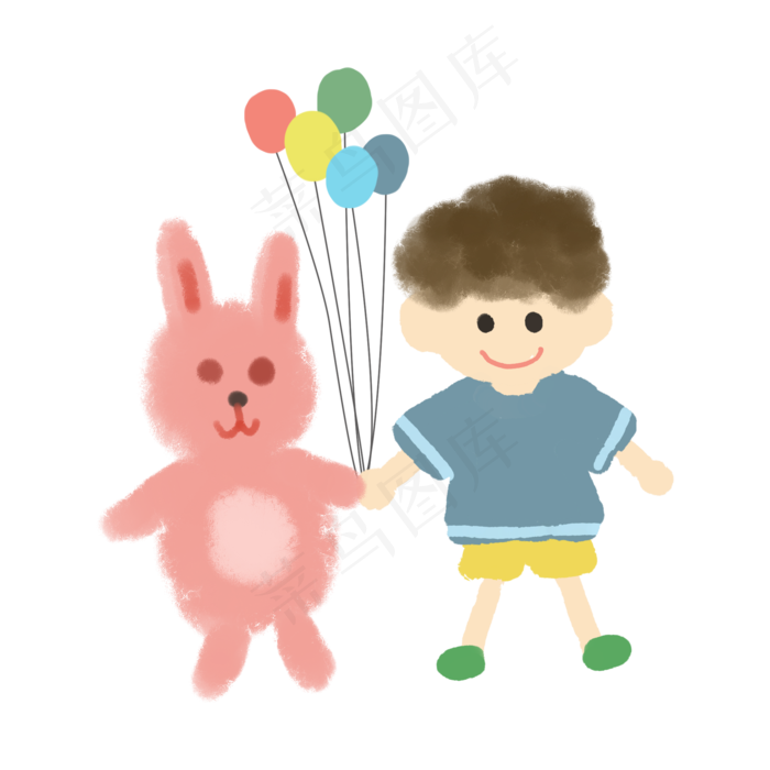 手绘儿童兔子