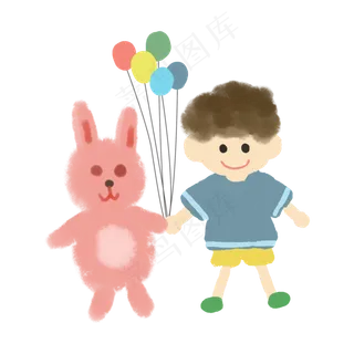 手绘儿童兔子