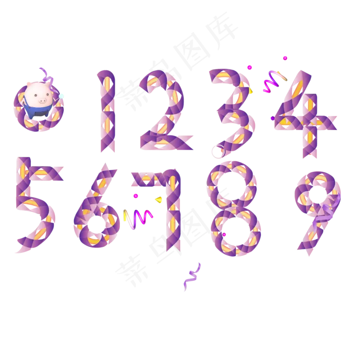 倒计时数字丝带环绕艺术字(2000X2000(DPI:150))psd模版下载