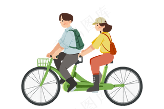 踏青春游卡通手绘素材,免抠元素