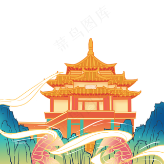 高山上国风建筑