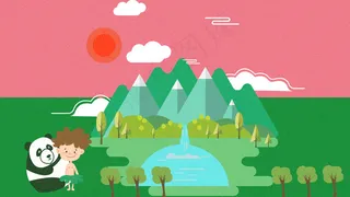 二十四节气春分艳阳山水青山白云风景