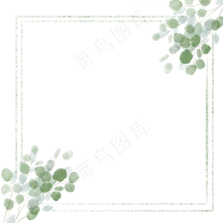 水墨边框中国风植物,免抠元素