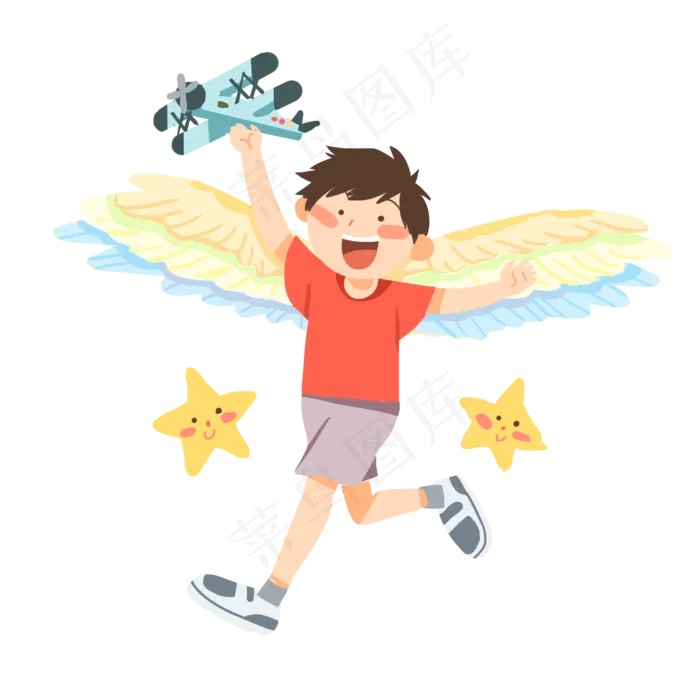 玩飞机小男孩(2000X2000(DPI:300))psd模版下载