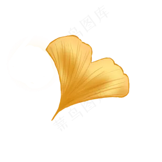 秋叶银杏叶金黄色唯美温暖手绘元
