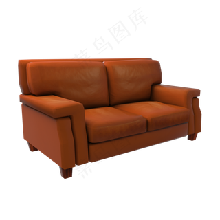 真皮双人头层皮沙发,免抠元素 真皮双人头层皮沙发,免抠元素