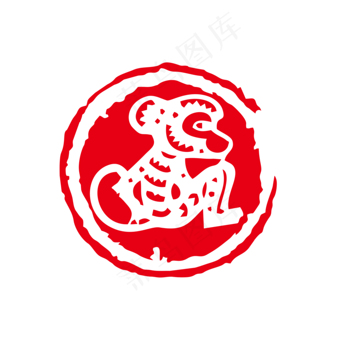 中国风红色十二生肖印章矢量可商cdr矢量模版下载