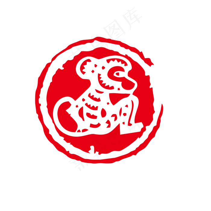 中国风红色十二生肖印章矢量可商cdr矢量模版下载