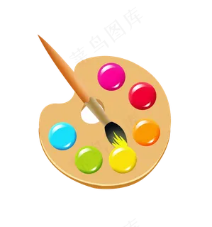 手绘调色盘绘画插图