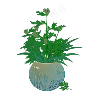 端午节插艾艾草花瓶艾草PNG素材 端午节插艾艾草花瓶艾草PNG素材