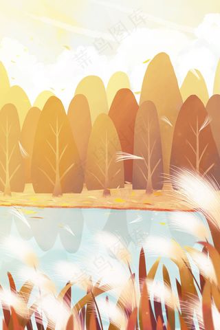 小清新白露湖边风景