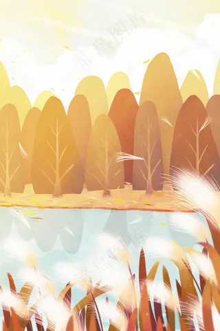 小清新白露湖边风景