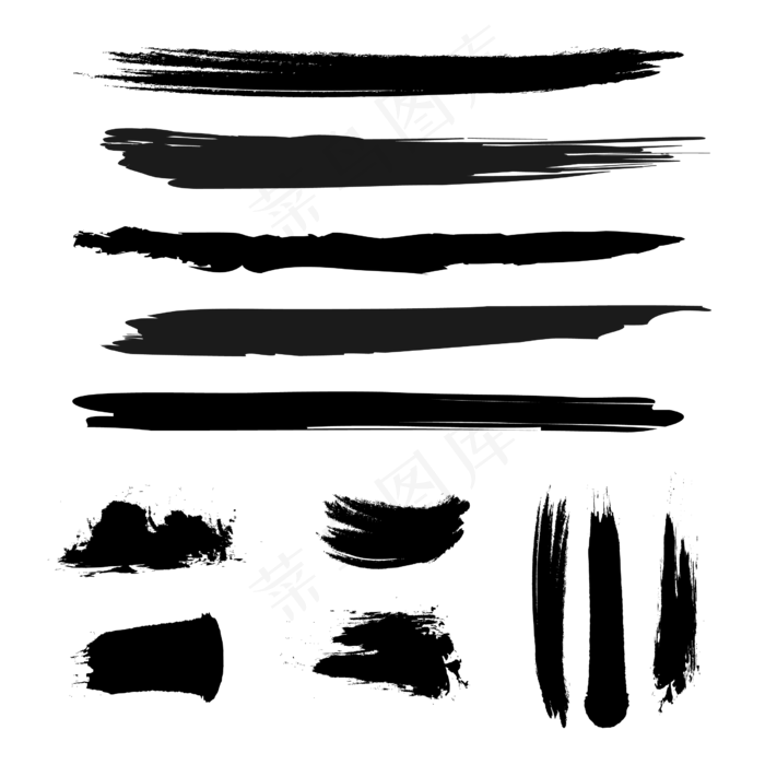 中国风水墨笔刷花纹