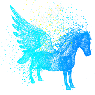 马奔跑科技动物智能魔幻数据光点,免抠元素