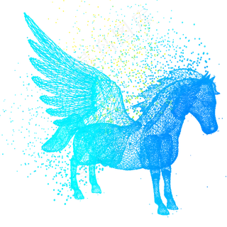 马奔跑科技动物智能魔幻数据光点,免抠元素