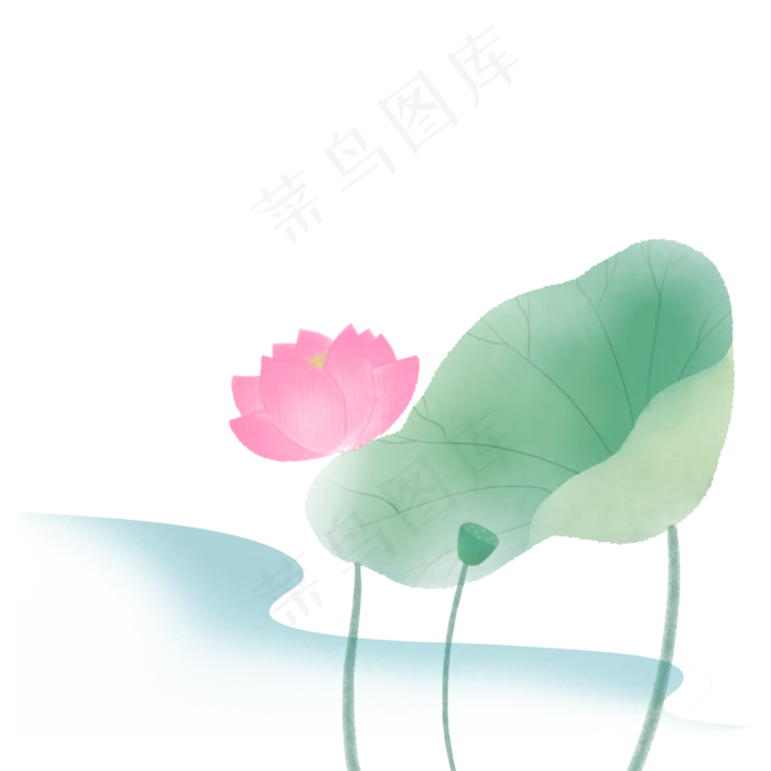 荷花荷叶中国风免扣(2000X2000(DPI:300))psd模版下载