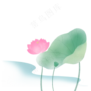 荷花荷叶中国风免扣