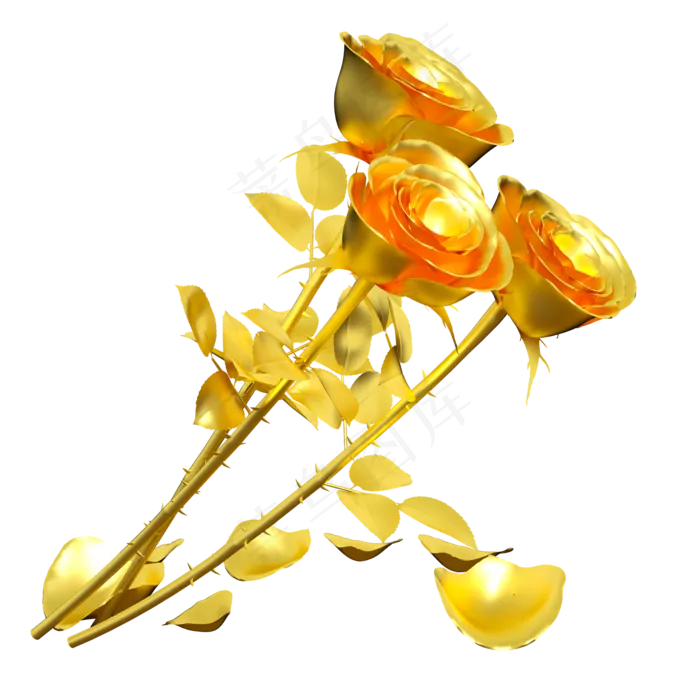 情人节二月十四金色玫瑰(2000X2000)