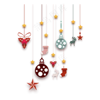 圣诞节节日挂饰吊饰,免抠元素