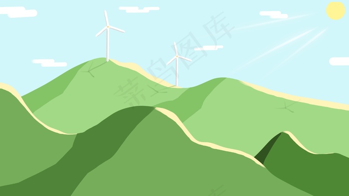扁平美丽矢量春景春天