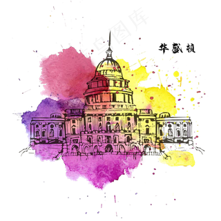 旅游地标建筑华盛顿,免抠元素