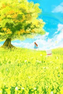 唯美少女与油菜花海