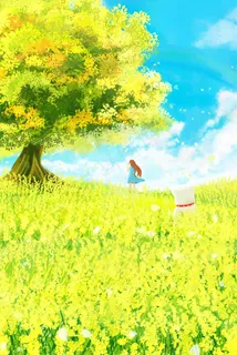 唯美少女与油菜花海 唯美少女与油菜花海