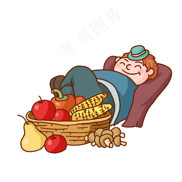 丰收玉米蔬菜手绘