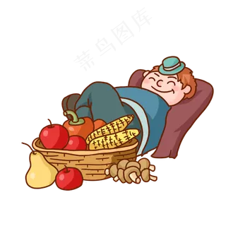 丰收玉米蔬菜手绘